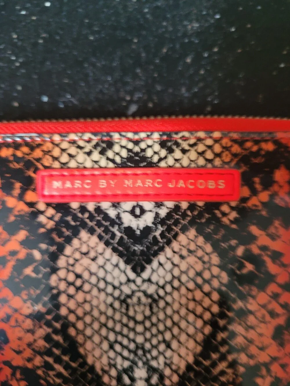 Marc by Marc Jacobs Red & Black Snake-Print Tablet/ Ipad Case NWT